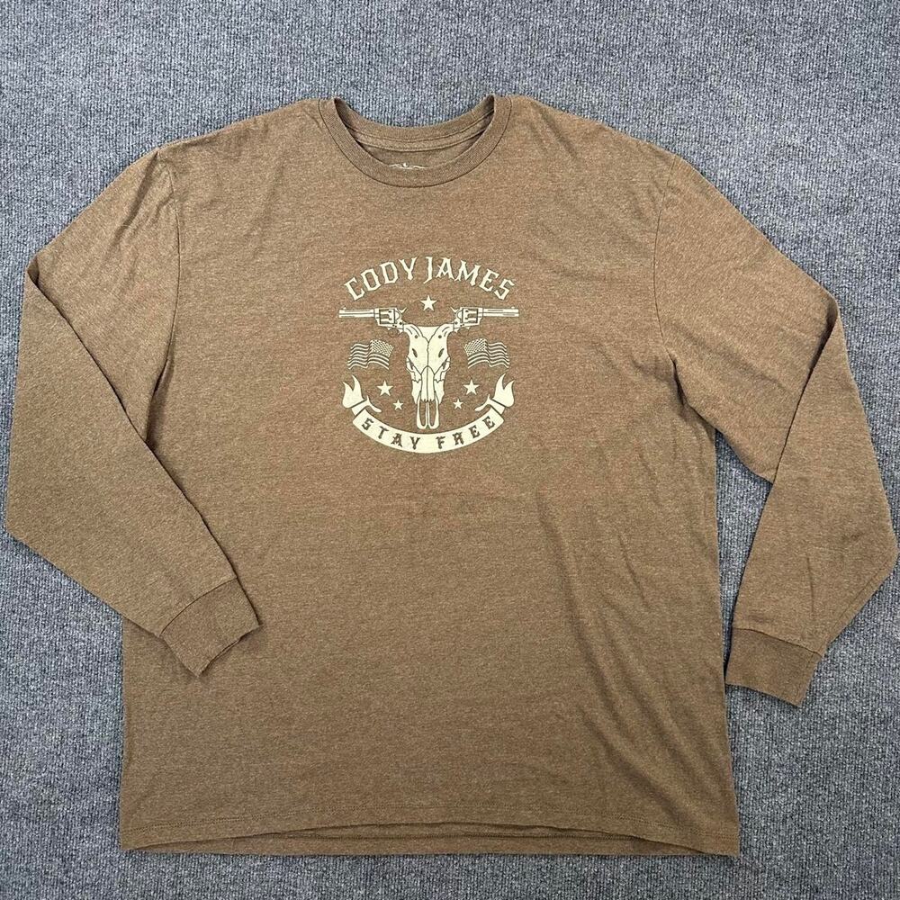 Cody James Men’s Stay Free Long Sleeve Graphic T-Shirt Western Cowboy USA XXL